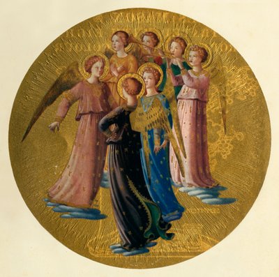 天使のグループ、15世紀、c1909 作： Fra Angelico