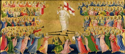 天の宮で栄光をたたえられたキリスト、1423-24年（パネル上のテンペラ）（詳細は90799を参照） 作： Fra Angelico