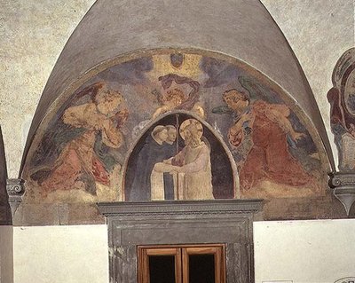 キリストは2人のドミニカ兄弟、ルネットを歓迎します 作： Fra Angelico