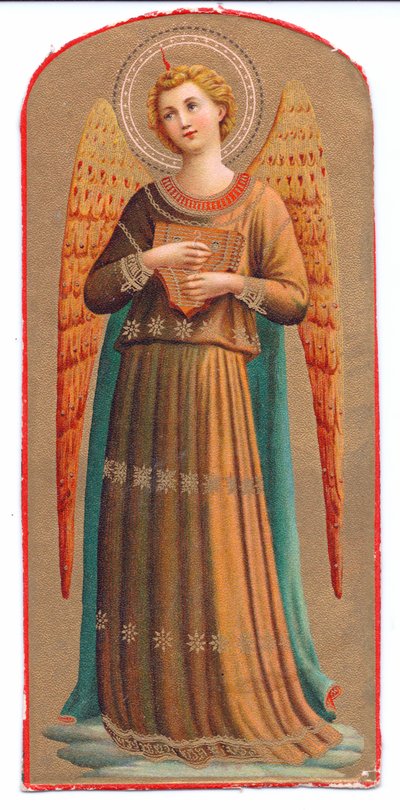 カラーリトプリントFra Angelico天使の楽器c。 1910 作： Fra Angelico