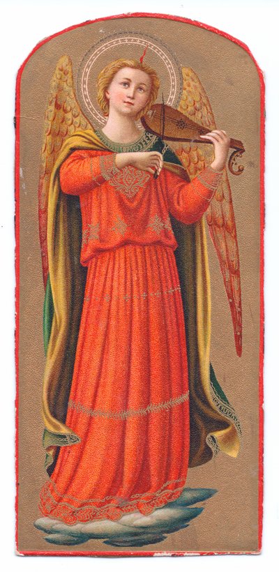 カラーリトプリントフラアンジェリコエンジェルバイオリンを弾く1910年頃 作： Fra Angelico