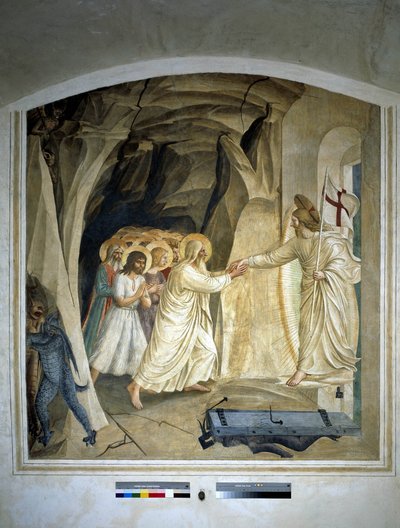 リンボへの降下。フレスコバイグイドディピエトロ 作： Fra Angelico