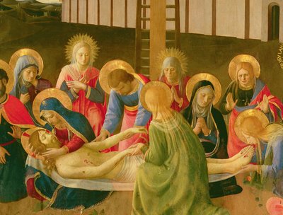 死者のキリストを悼む1436-41（パネル上のテンペラ）（詳細） 作： Fra Angelico