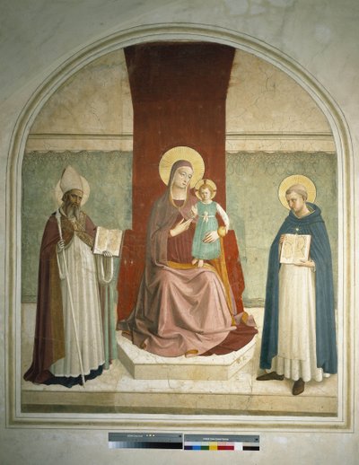 聖フランチェスコと聖ゼノビアの聖母子フレスコバイグイドディピエトロ 作： Fra Angelico