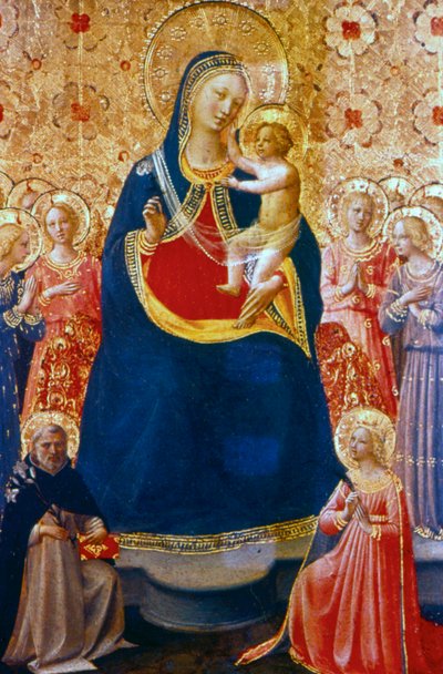 15世紀半ばの聖母子と聖母子。 作： Fra Angelico