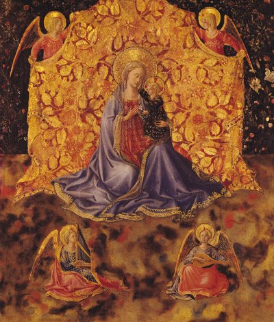 キリストの子供と天使との謙遜のマドンナ 作： Fra Angelico