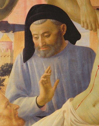 サンタトリニタ、ジョセフオブアリマテアの詳細、1434年頃のテンペラ、パネルに金 作： Fra Angelico