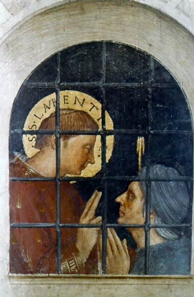 セントローレンスが彼の刑務所を改宗させる、15世紀初頭 作： Fra Angelico