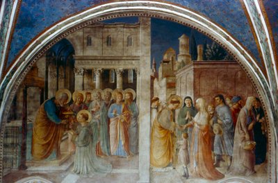 セントピーターが15世紀半ばに聖ステファン執事を叙階 作： Fra Angelico