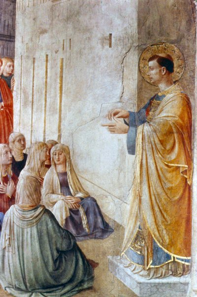 15世紀半ばの聖ステパノの説教の詳細 作： Fra Angelico