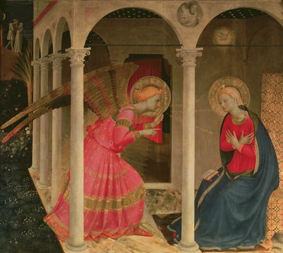 受胎告知（パネル上のテンペラ）（43914も参照） 作： Fra Angelico