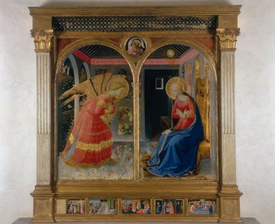 受胎告知、1432年（パネル上のテンペラ） 作： Fra Angelico