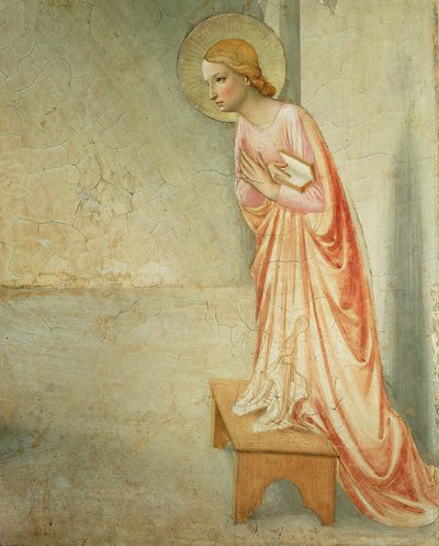 受胎告知、聖母の詳細、1442フレスコ画72388を参照 作： Fra Angelico