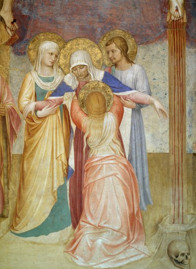 はりつけ、チャプターハウスの聖母と出席者の詳細、1441-42フレスコ画 作： Fra Angelico