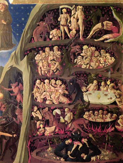 最後の審判、地獄の詳細、1433年 作： Fra Angelico