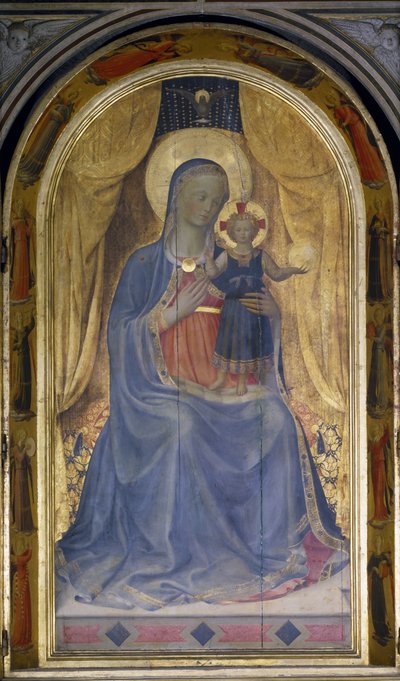 Linaiuoli Triptych、聖母子の詳細、パネル上の1433テンペラ76093も参照 作： Fra Angelico
