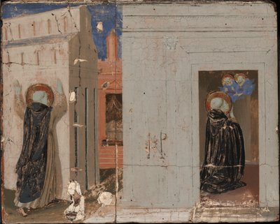 教皇インノケンティウス 3 世のビジョン。 聖ドミニクに現れる聖ペテロと聖パウロ 作： Fra Angelico