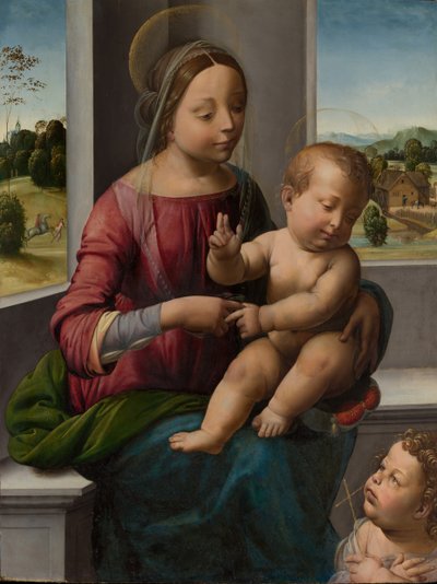 マドンナと子供と若い洗礼者聖ヨハネ、ca。 1497。 作： Fra Bartolomeo