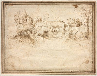 丘の斜面にある農家c。 1508。 作： Fra Bartolommeo