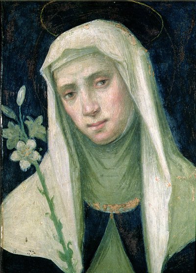 シエナの聖カタリナ（1347-80）（パネル上のテンペラ） 作： Fra Bartolommeo