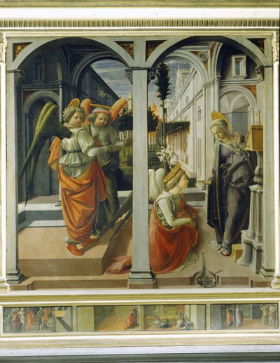 受胎告知、1445年頃（パネル） 作： Fra Filippo Lippi