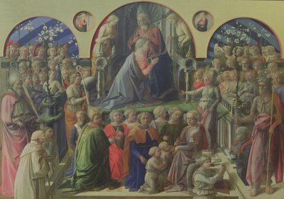 聖人と天使の聖母の戴冠式、1441-47（パネル上のテンペラ） 作： Fra Filippo Lippi