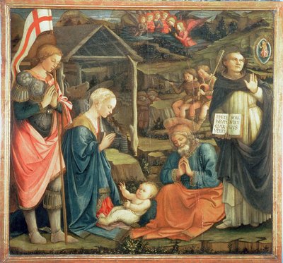 SSのキリスト降誕。マイケルとドミニク、1470 作： Fra Filippo Lippi