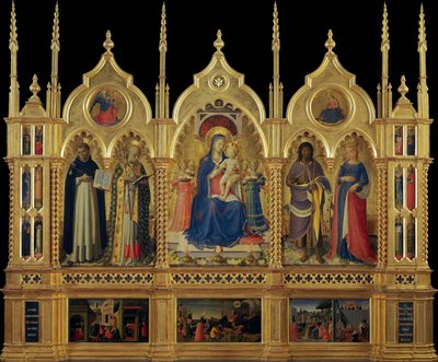 子連れのマリアと聖人たち ペルージャの祭壇画 1437年頃 作： Fra Giovanni Angelico da Fiesole