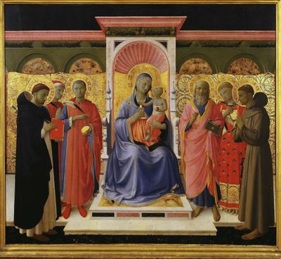 聖なる対話 アンナレーナ祭壇画 1435年頃 作： Fra Giovanni Angelico da Fiesole