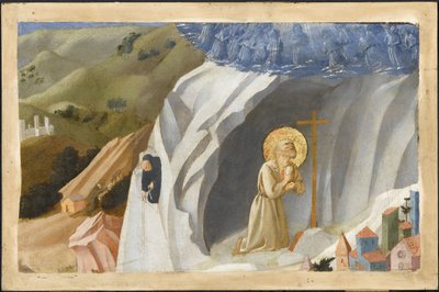 荒野に誘惑される聖ベネディクト、1430 作： Fra Giovanni Angelico da Fiesole