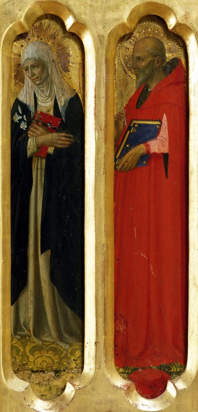 シエナの聖カタリナと聖ジェローム（ペルージャの祭壇画より） 1437年頃 作： Fra Giovanni Angelico da Fiesole