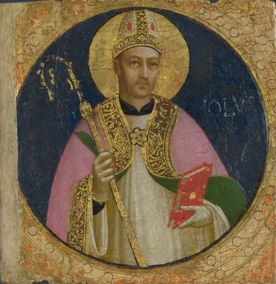フィエゾレサンドメニコ祭壇画の聖ロムルスパネル、c。 1423-1424 作： Fra Giovanni Angelico da Fiesole
