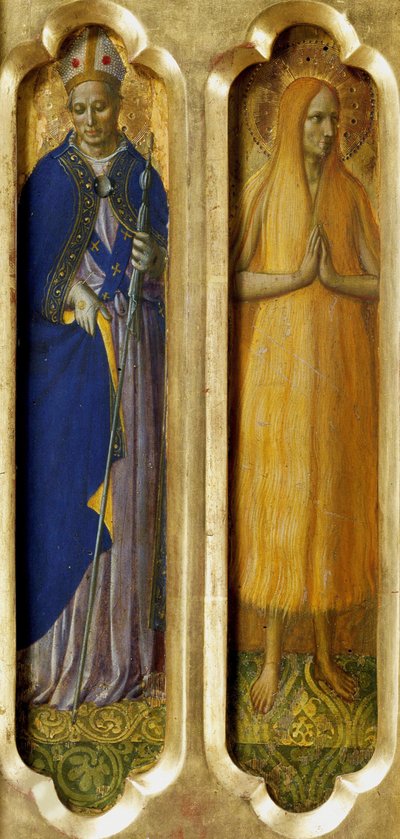トゥールーズの聖女ルイとエジプトの聖女マリア（ペルージャの祭壇画より） 1437年頃 作： Fra Giovanni Angelico da Fiesole
