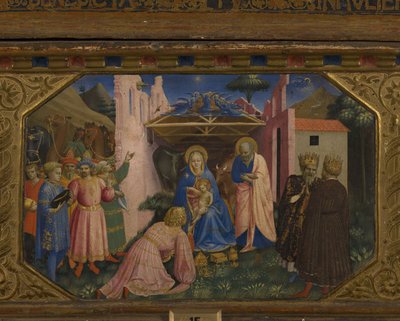 賢者の礼拝5つのプレデラシーンのある受胎告知の復刻版、1430-1432 作： Fra Giovanni Angelico da Fiesole