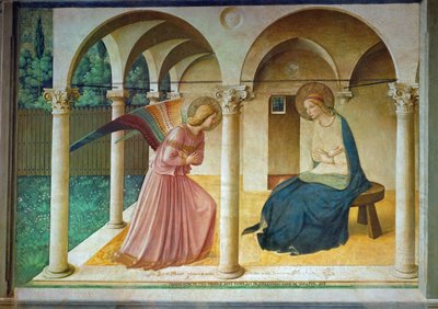 受胎告知。 作： Fra Giovanni Angelico da Fiesole