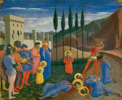 聖コスマスと聖ダミアンの斬首、c。 1440 作： Fra Giovanni Angelico da Fiesole