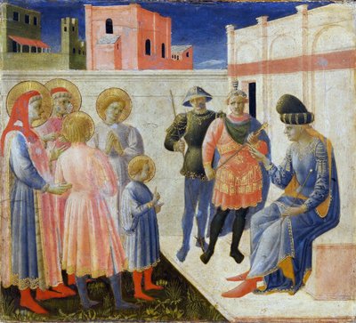 聖コスマスとダミアンとその兄弟たち、総領事リュシアスの前で... 1440年頃 作： Fra Giovanni Angelico da Fiesole