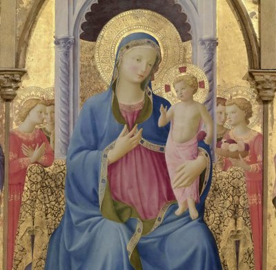 聖母子像コルトナ・ポリプティク 中央パネルの詳細 1437年頃 作： Fra Giovanni Angelico da Fiesole