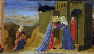 受胎告知」。祭壇画「受胎告知」のプレデラ、1433年から1434年頃。 作： Fra Giovanni Angelico da Fiesole