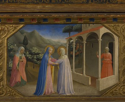 The Visitation The Annunciationの5つのプレデラシーンのリテーブル、1430〜1432 作： Fra Giovanni Angelico da Fiesole