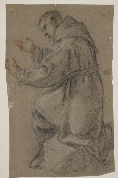 両手を広げて跪く修道士 作： Fra Semplice da Verona