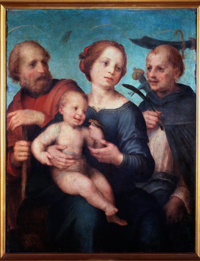 聖家族と聖ペテロ殉教者（または聖会話） - 絵画 作： Fra da Pistoia Paolino