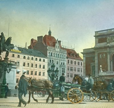 グスタフアドルフ広場、スウェーデン、ストックホルム、19世紀後半から20世紀初頭。 作： Fradelle and Young