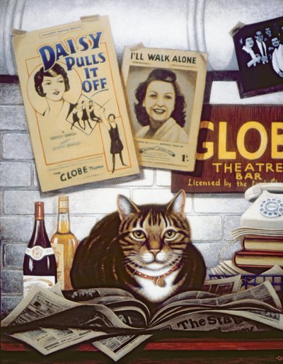 劇場猫ビアボーム（パネルに油とテンペラ） 作： Frances Broomfield