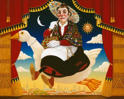 ダンレノ（1860〜1904年）、マザーグース、1996年（パネルに油とテンペラ） 作： Frances Broomfield