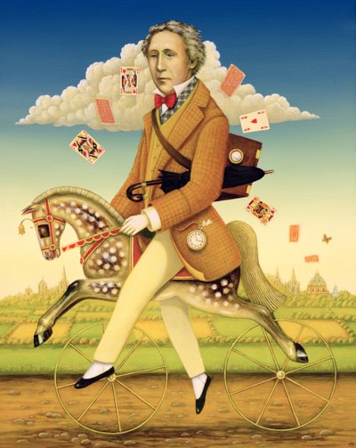ルイス・キャロル（1832-98）2001（パネルにオイルとテンペラ） 作： Frances Broomfield