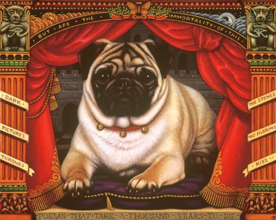 Nabokovs Pug、2006（パネルにオイルとテンペラ） 作： Frances Broomfield
