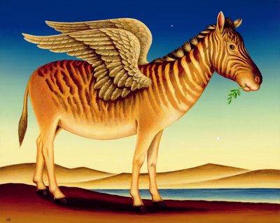 Quagga、2000（パネルにオイルとテンペラ） 作： Frances Broomfield