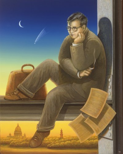 ショスタコービッチ（1906-75）2003（パネルにオイルとテンペラ） 作： Frances Broomfield