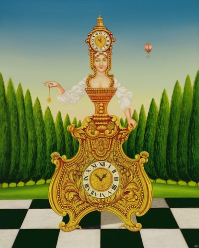 Clockmakers Wife、1999（パネルにオイルとテンペラ） 作： Frances Broomfield
